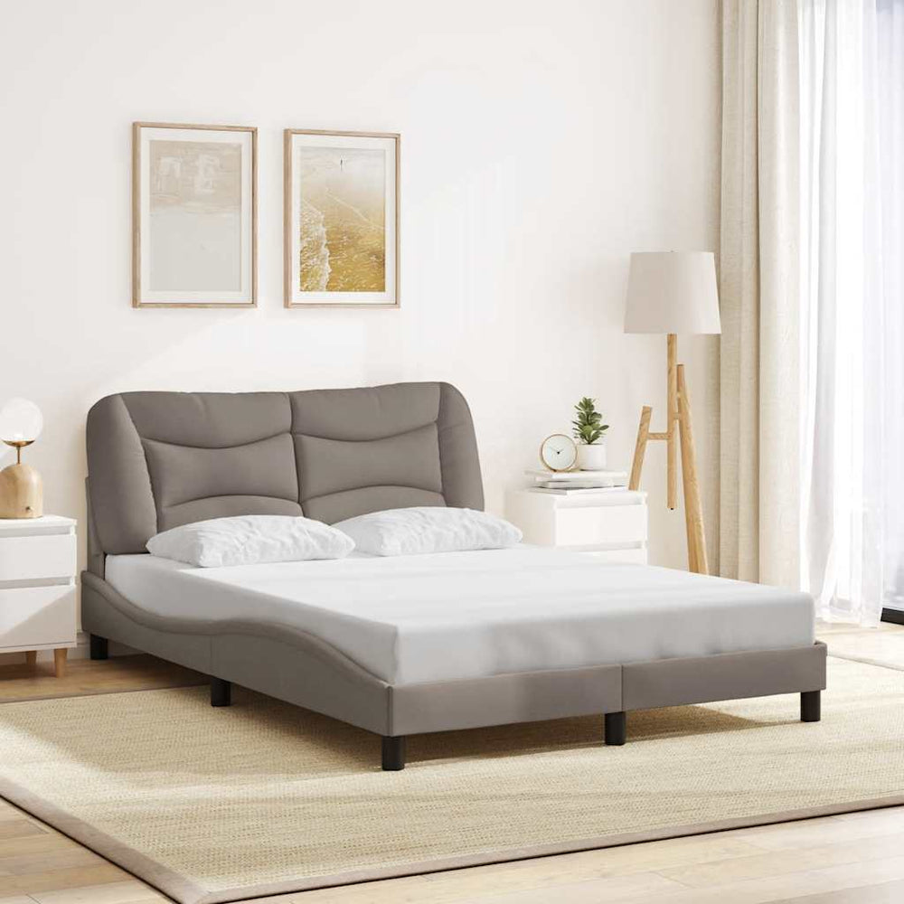 Bettgestell Stoff Taupe 140x190 cm