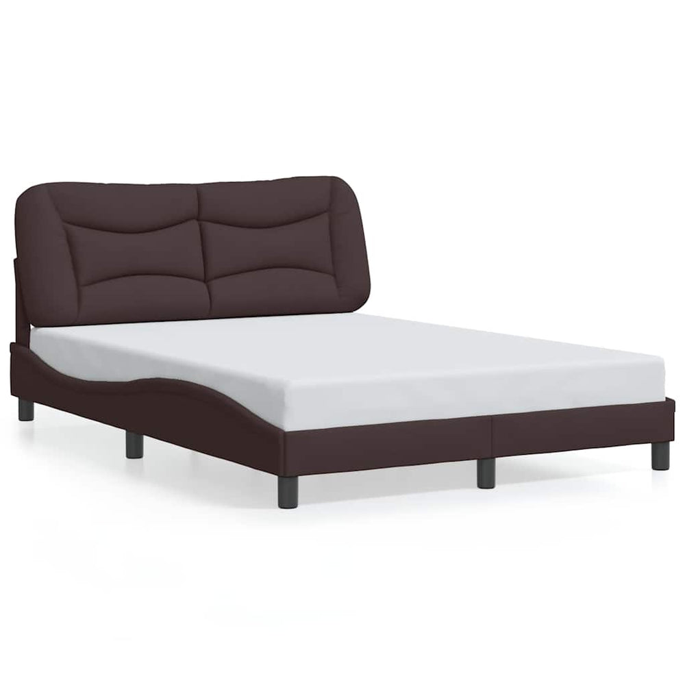 Bettgestell Stoff Dunkelbraun 140x200 cm