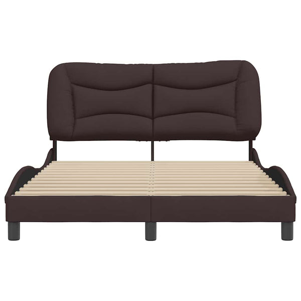 Bettgestell Stoff Dunkelbraun 140x200 cm