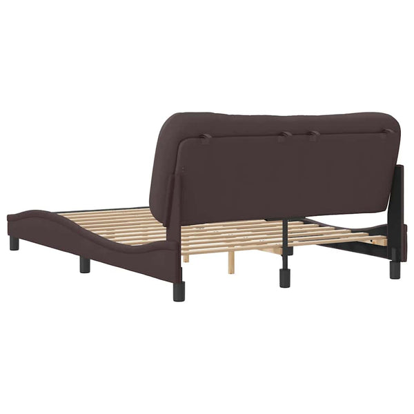 Bettgestell Stoff Dunkelbraun 140x200 cm
