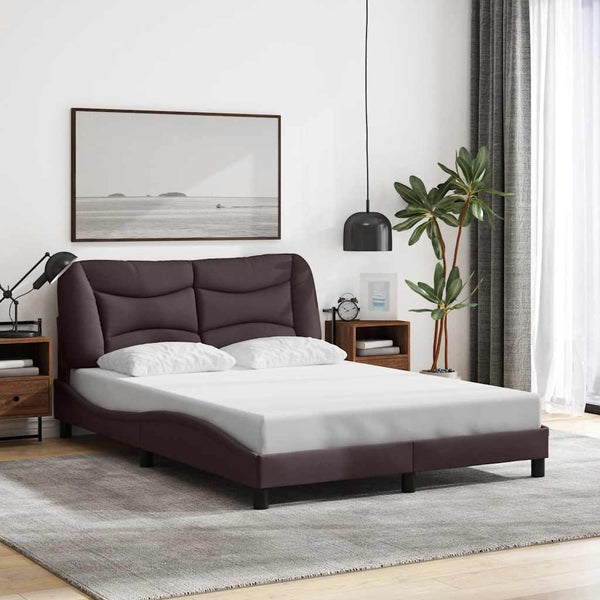 Bettgestell Stoff Dunkelbraun 140x200 cm