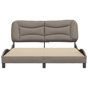 Bettgestell Taupe 160x200 cm Stoff