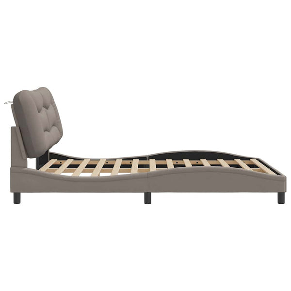 Bettgestell Taupe 160x200 cm Stoff