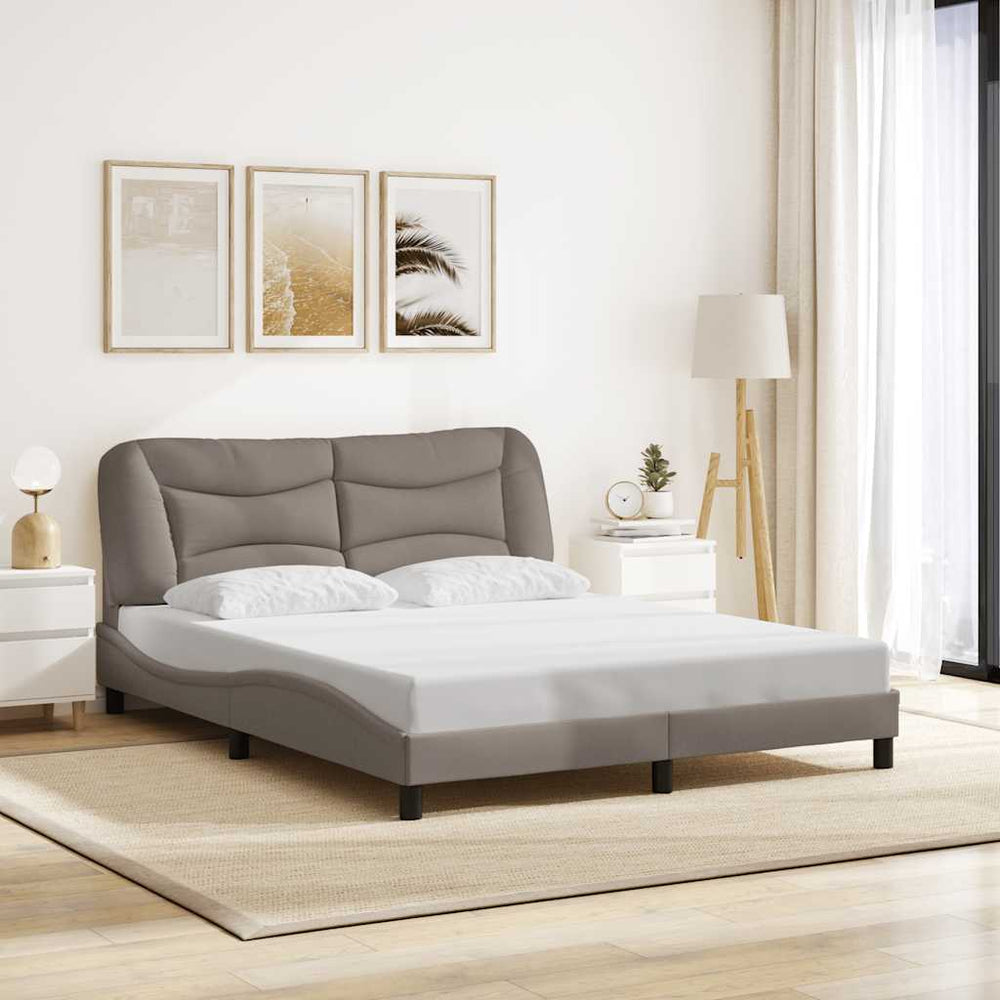 Bettgestell Taupe 160x200 cm Stoff