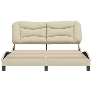 Bettgestell Creme 160x200 cm Stoff