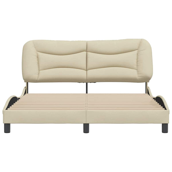Bettgestell Creme 160x200 cm Stoff