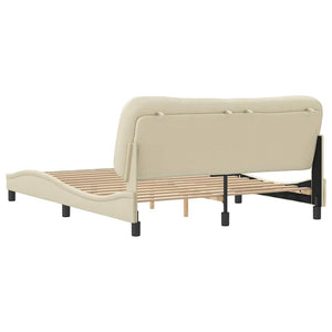 Bettgestell Creme 160x200 cm Stoff