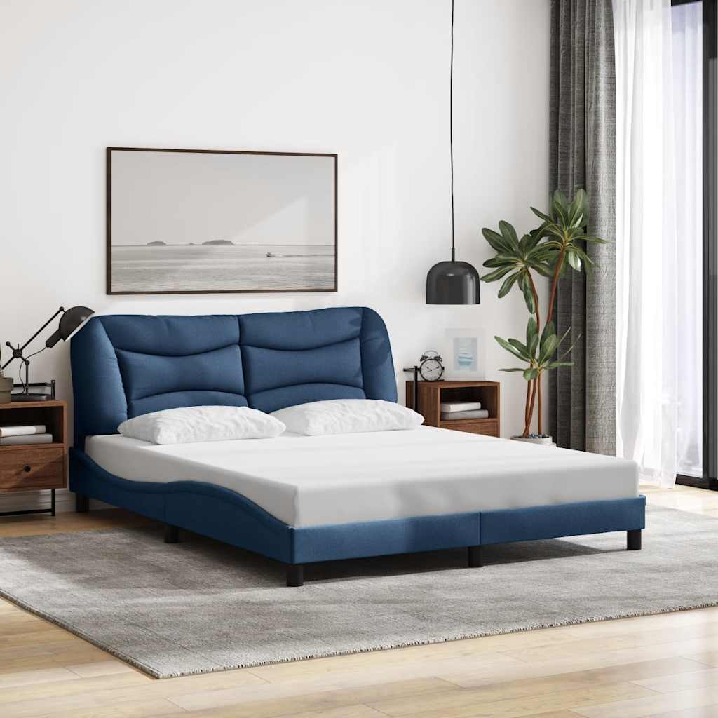 Bettgestell Blau 160x200 cm Stoff