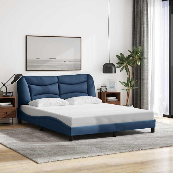 Bettgestell Blau 160x200 cm Stoff