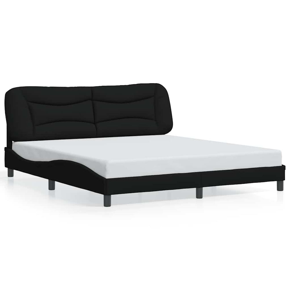 Bettgestell Stoff Schwarz 180x200 cm