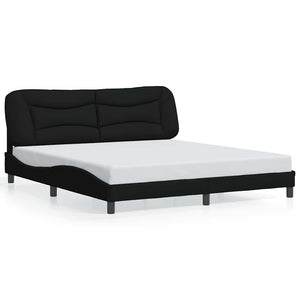 Bettgestell Stoff Schwarz 180x200 cm