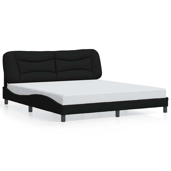 Bettgestell Stoff Schwarz 180x200 cm