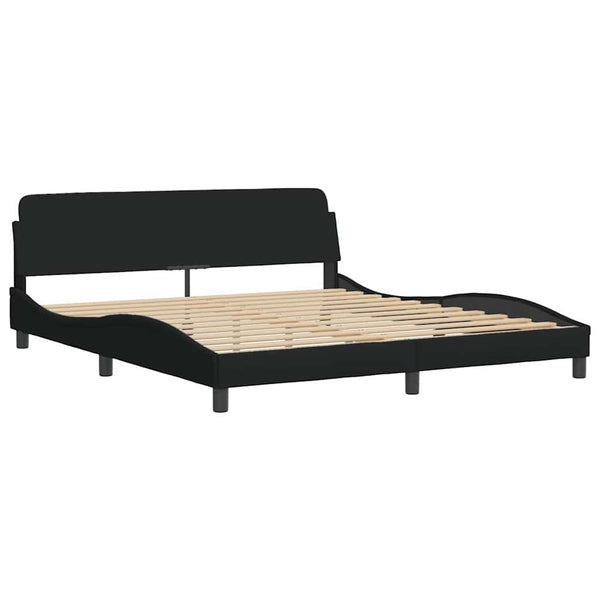 Bettgestell Stoff Schwarz 180x200 cm