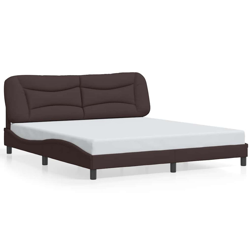 Bettgestell Stoff Dunkelbraun 180x200 cm