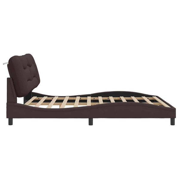Bettgestell Stoff Dunkelbraun 180x200 cm