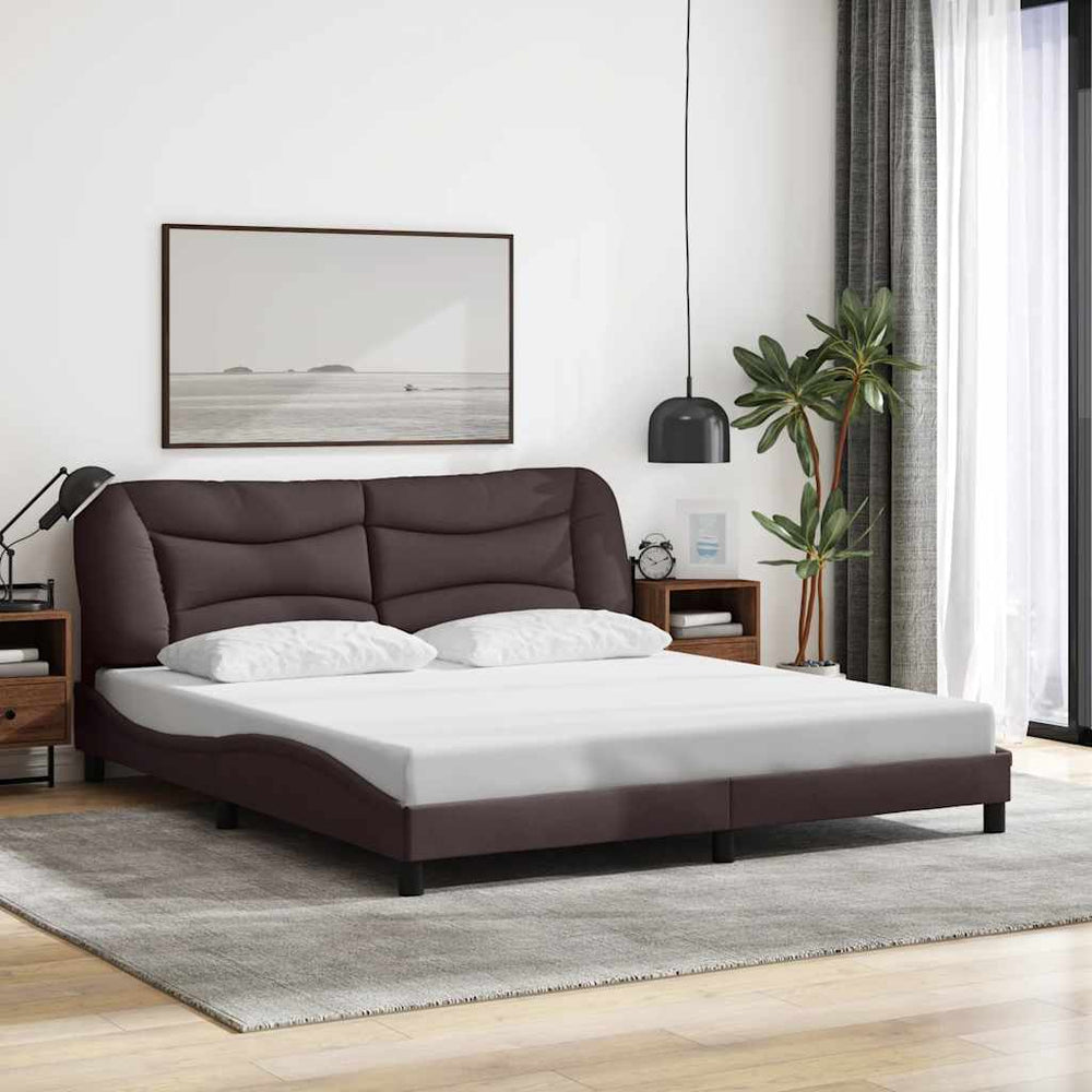 Bettgestell Stoff Dunkelbraun 180x200 cm