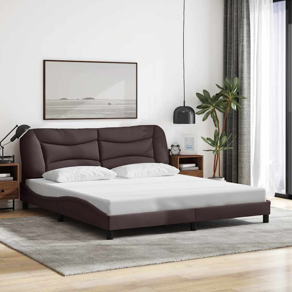 Bettgestell Stoff Dunkelbraun 180x200 cm