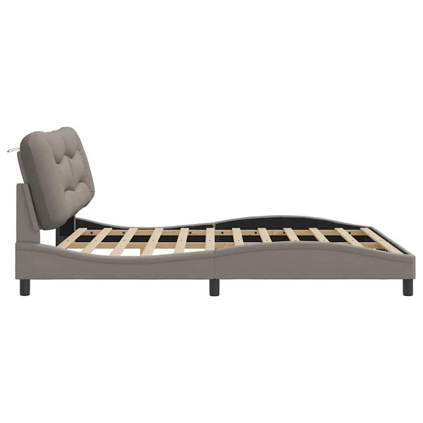 Bettgestell Stoff Taupe 180x200 cm