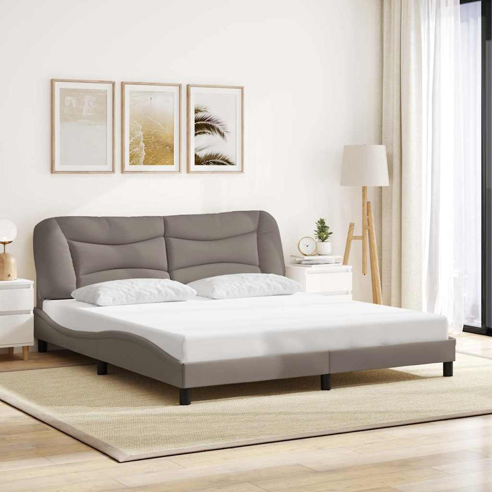 Bettgestell Stoff Taupe 180x200 cm