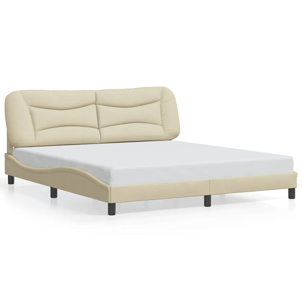 Bettgestell Creme Stoff 180x200 cm