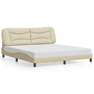 Bettgestell Creme Stoff 180x200 cm