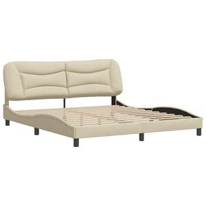 Bettgestell Creme Stoff 180x200 cm