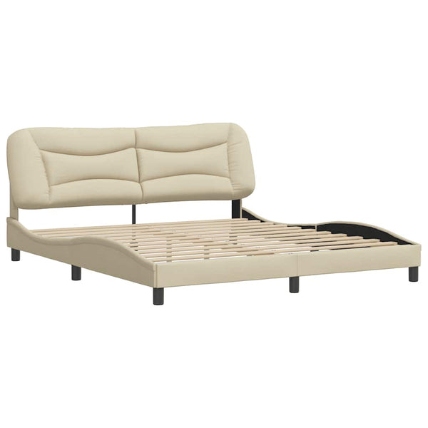 Bettgestell Creme Stoff 180x200 cm