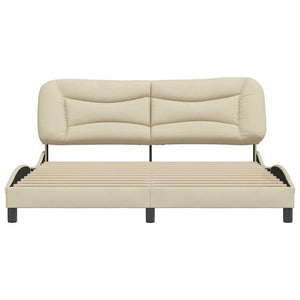 Bettgestell Creme Stoff 180x200 cm