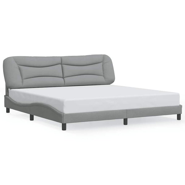 Bettgestell Stoff Hellgrau 200x200 cm