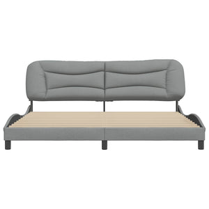 Bettgestell Stoff Hellgrau 200x200 cm
