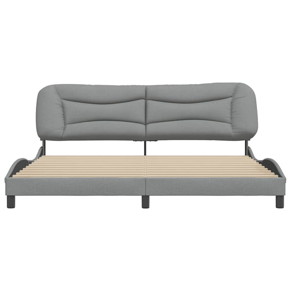 Bettgestell Stoff Hellgrau 200x200 cm