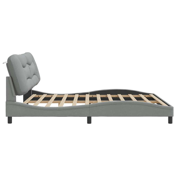Bettgestell Stoff Hellgrau 200x200 cm