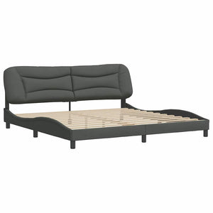 Bettgestell ohne Matratze "Hvar" Dunkelgrau 200x200 cm Stoff