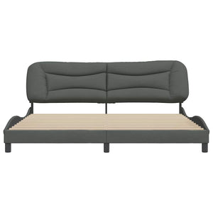 Bettgestell ohne Matratze "Hvar" Dunkelgrau 200x200 cm Stoff