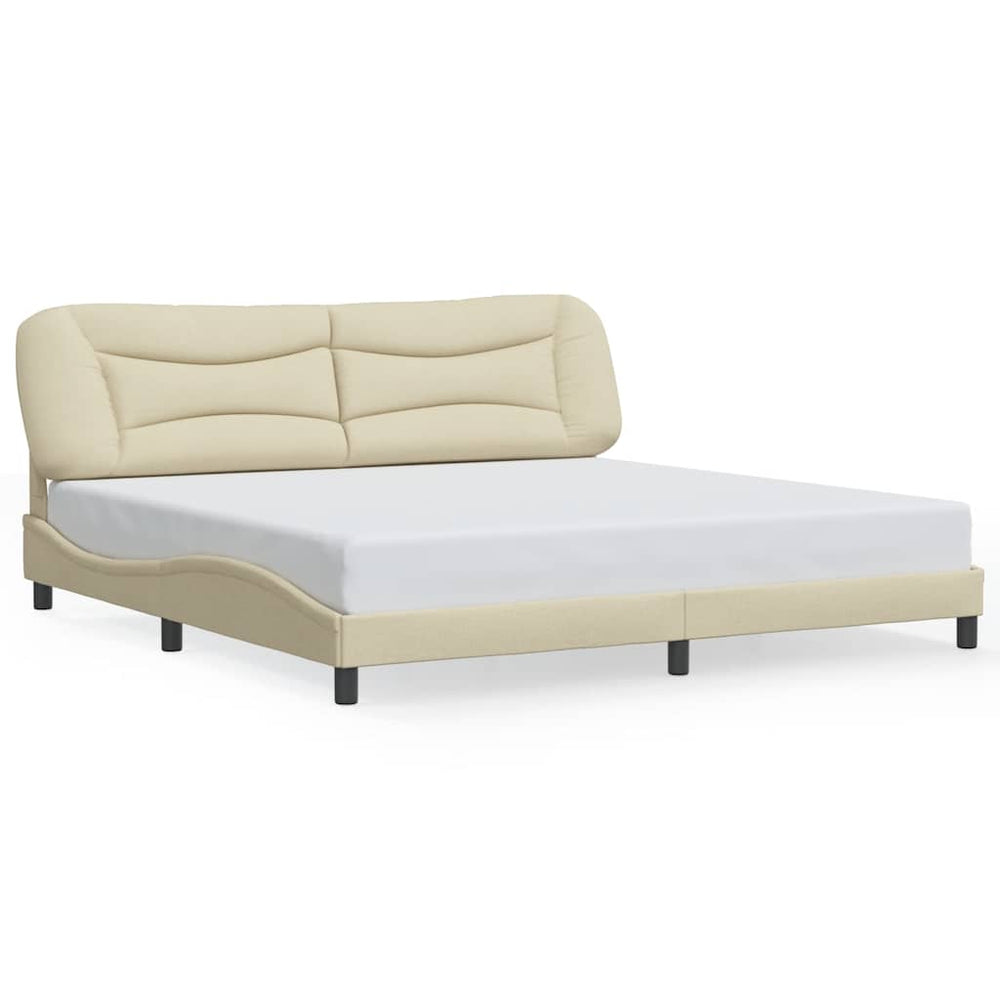Bettgestell Creme 200x200 cm Stoff
