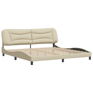 Bettgestell Creme 200x200 cm Stoff