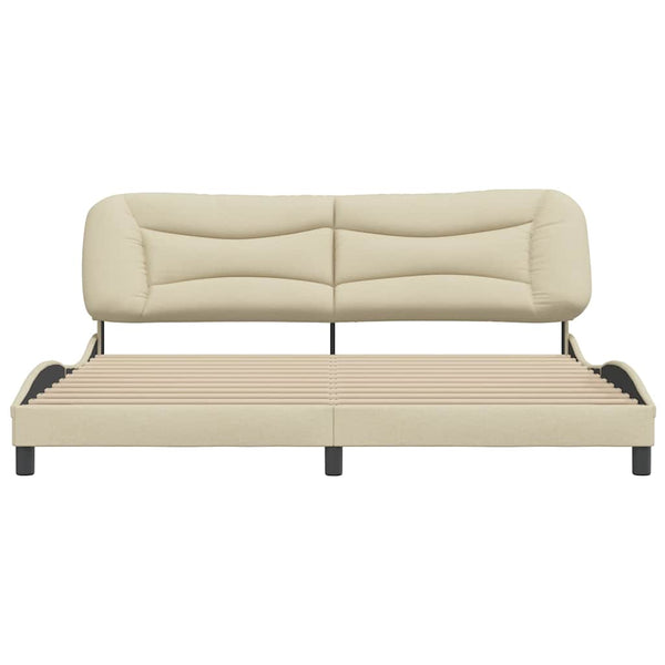 Bettgestell Creme 200x200 cm Stoff
