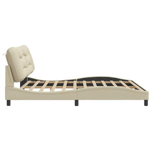 Bettgestell Creme 200x200 cm Stoff