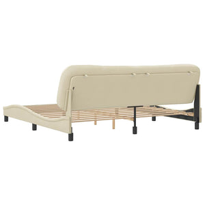 Bettgestell Creme 200x200 cm Stoff