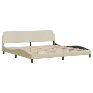 Bettgestell Creme 200x200 cm Stoff
