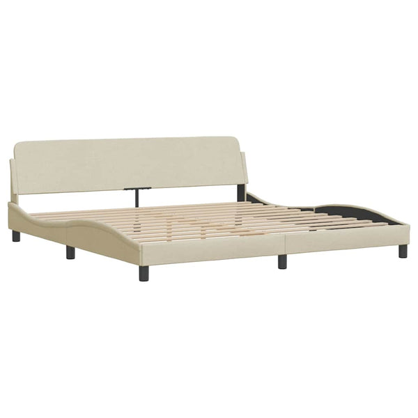 Bettgestell Creme 200x200 cm Stoff