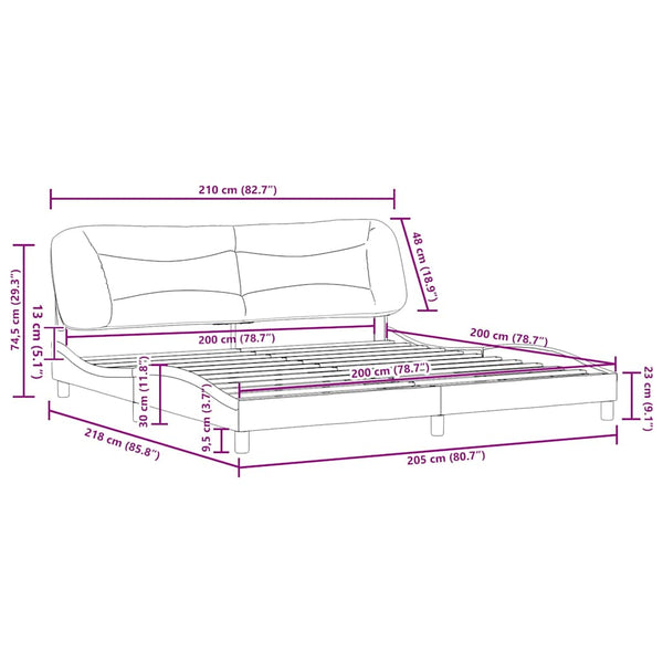 Bettgestell Blau 200x200 cm Stoff