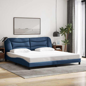 Bettgestell Blau 200x200 cm Stoff