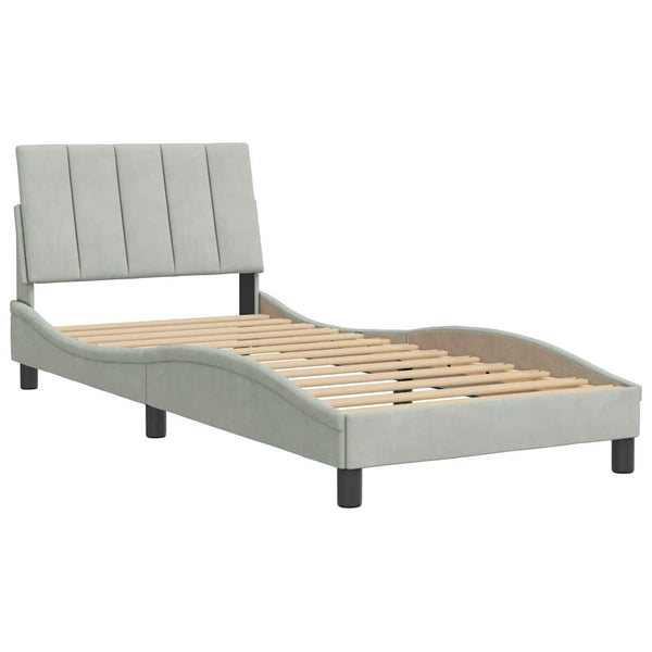 Bettgestell Hanko Hellgrau Samt 80x200 cm