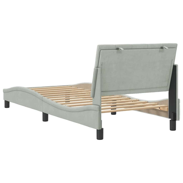 Bettgestell Hanko Hellgrau Samt 80x200 cm