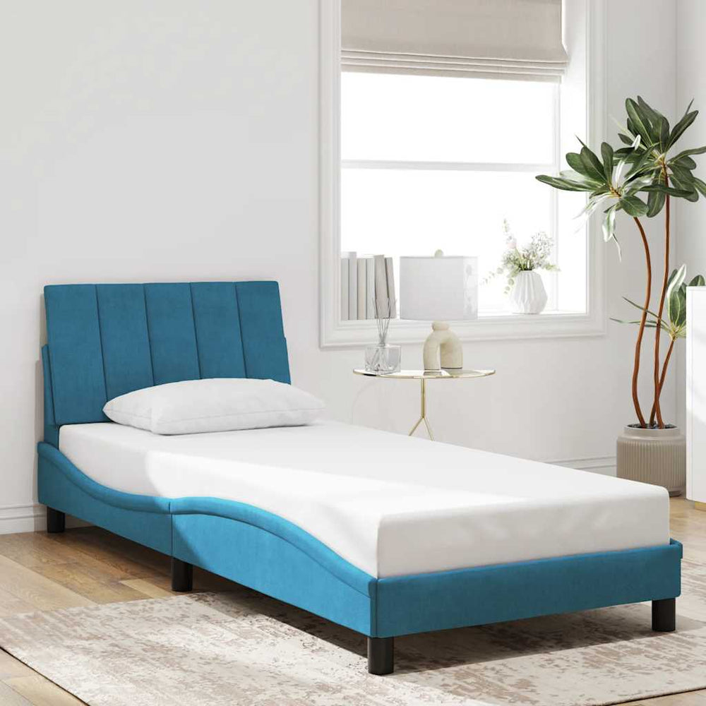 Bettgestell Hanko Blau 80x200 cm Samt