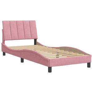 Bettgestell Hanko Rosa 80x200 cm Samt
