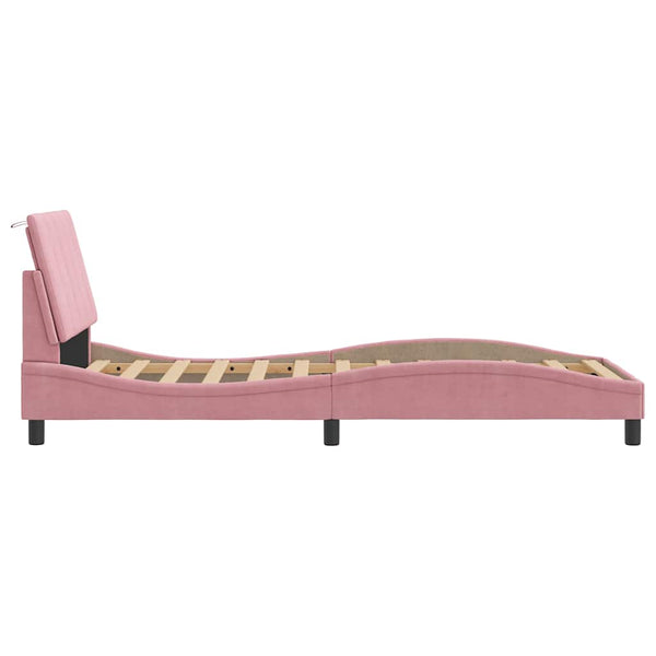 Bettgestell Hanko Rosa 80x200 cm Samt