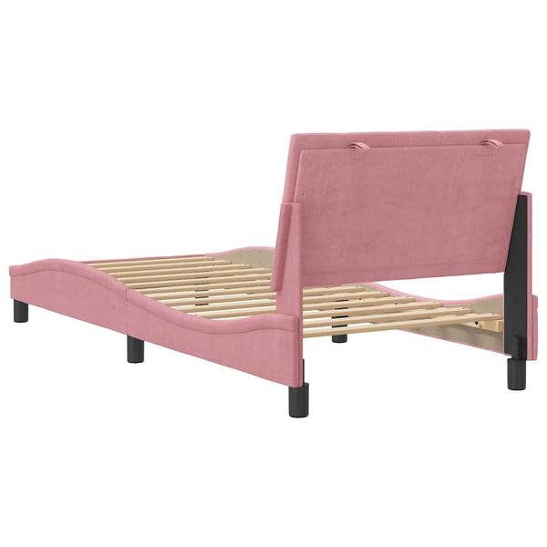 Bettgestell Hanko Rosa 80x200 cm Samt