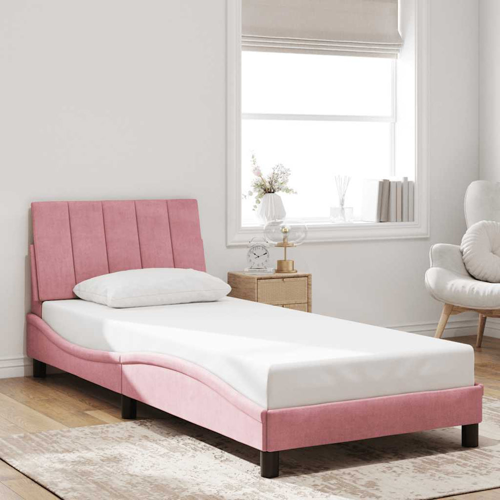 Bettgestell Hanko Rosa 80x200 cm Samt